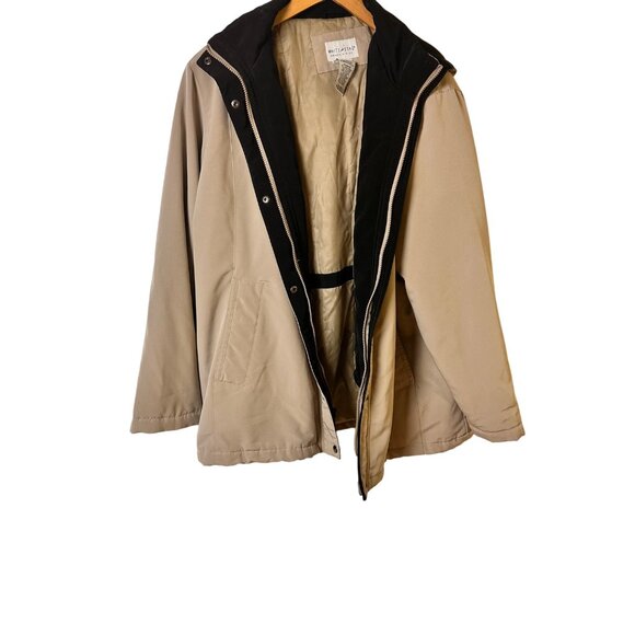 White Stag Size 2X Plus Beige Jacket Hooded  Snap Front Water-Resistant Women - Picture 11 of 11